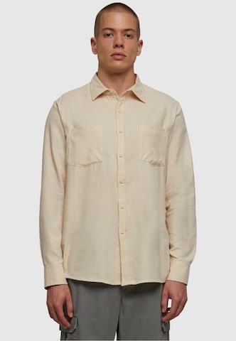 Urban Classics Regular fit Overhemd in Beige: voorkant