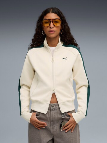 PUMA Sportjacke 'T7' in Beige: Vorderseite