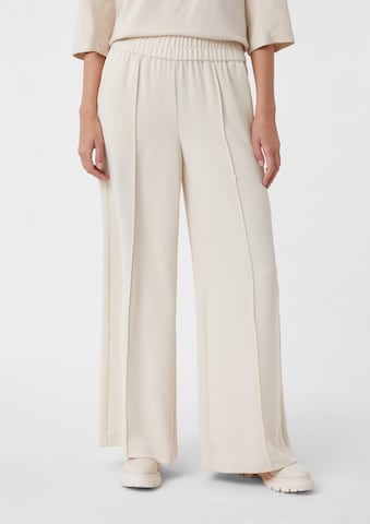 Wide Leg Pantalon à plis COMMA en beige : devant