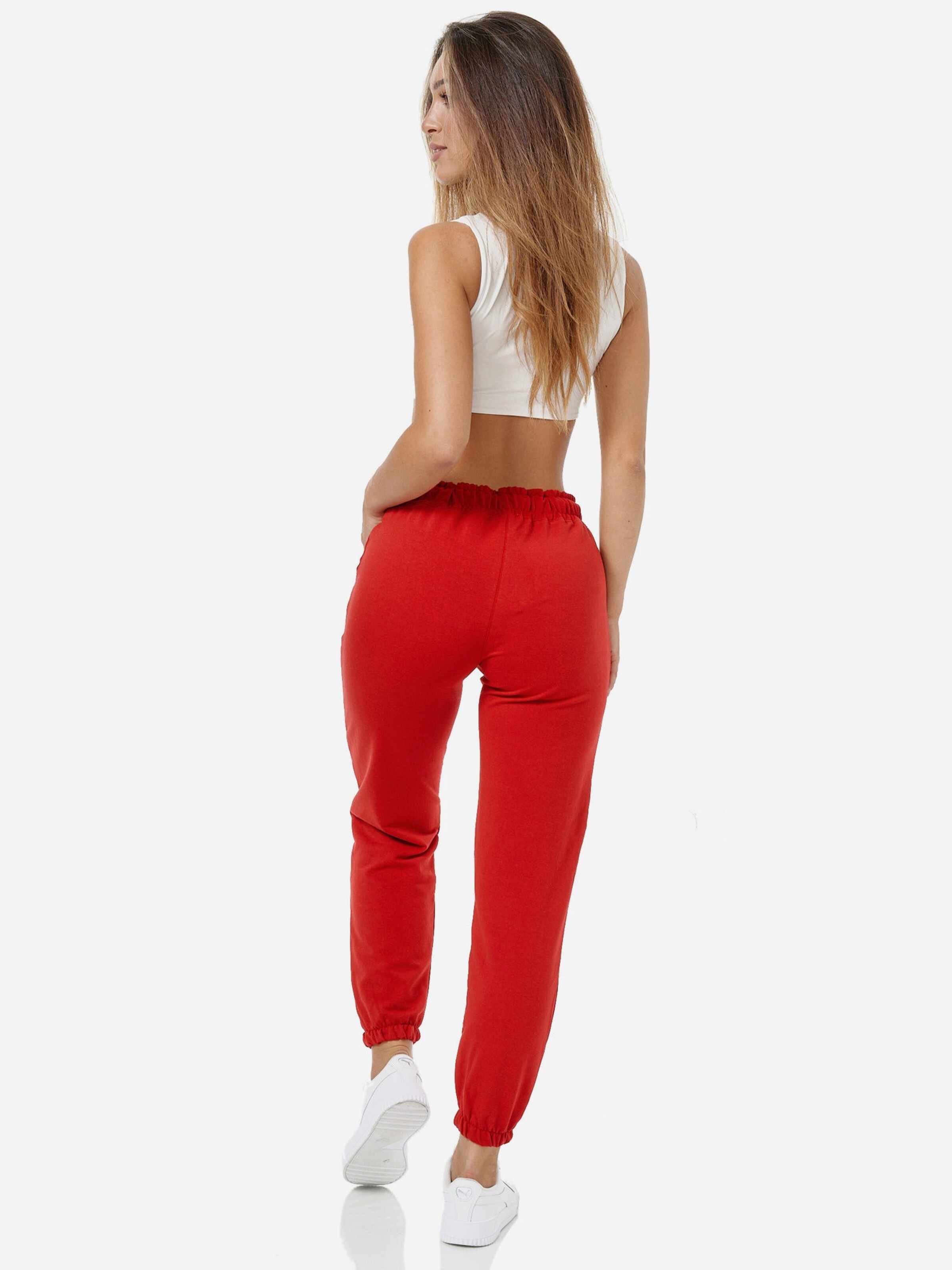 Effilé Pantalon de sport 'F300' Tazzio en rouge