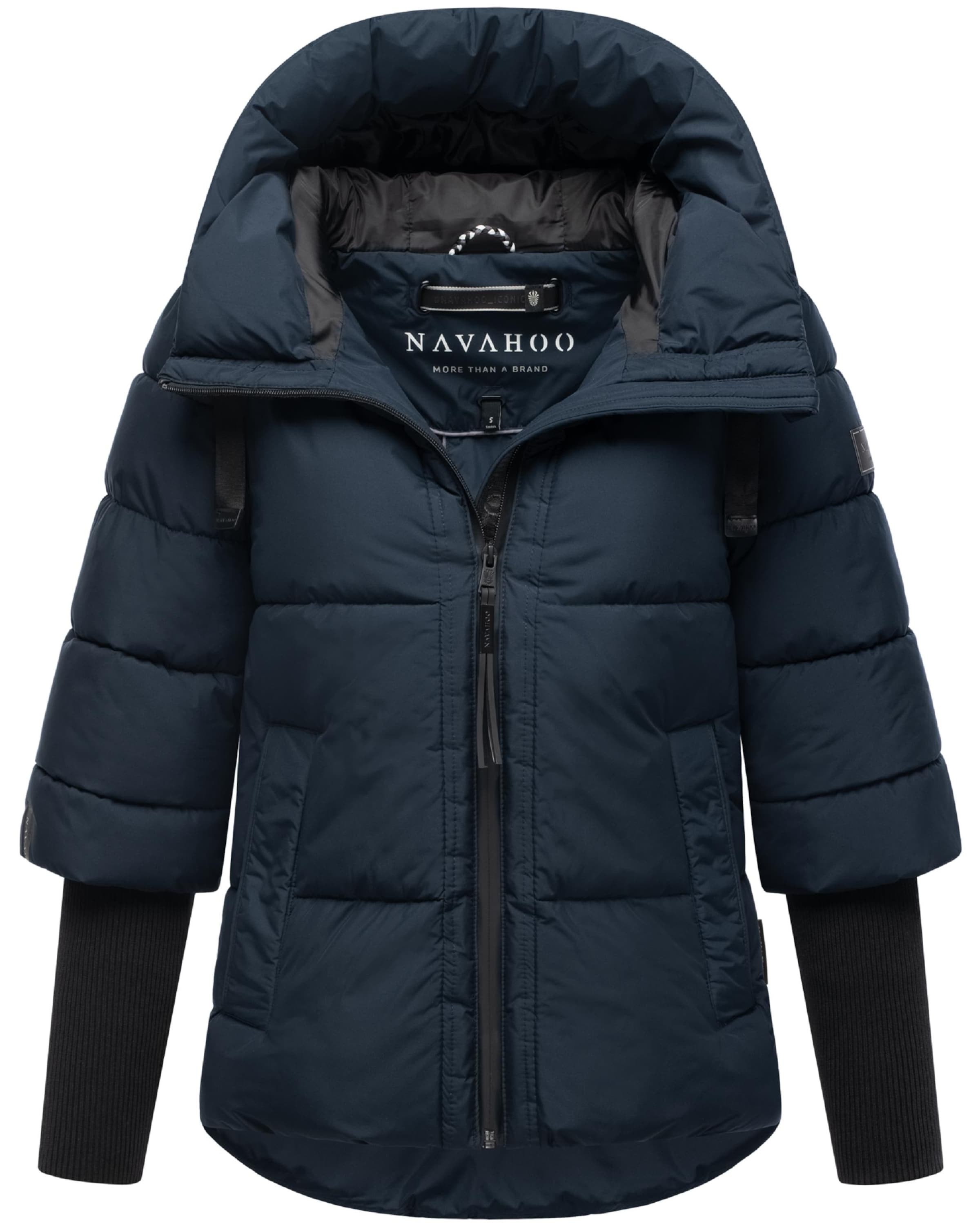 NAVAHOO Winterjacke 'Lotusherz XIV' in Blau: Vorderseite