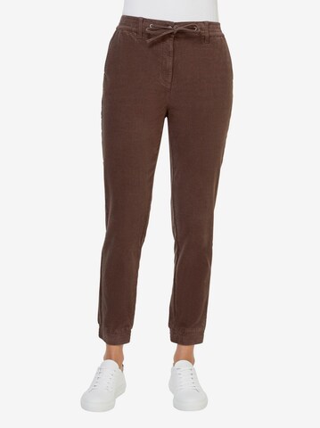 Linea Tesini by heine Tapered Trousers in Brown: front