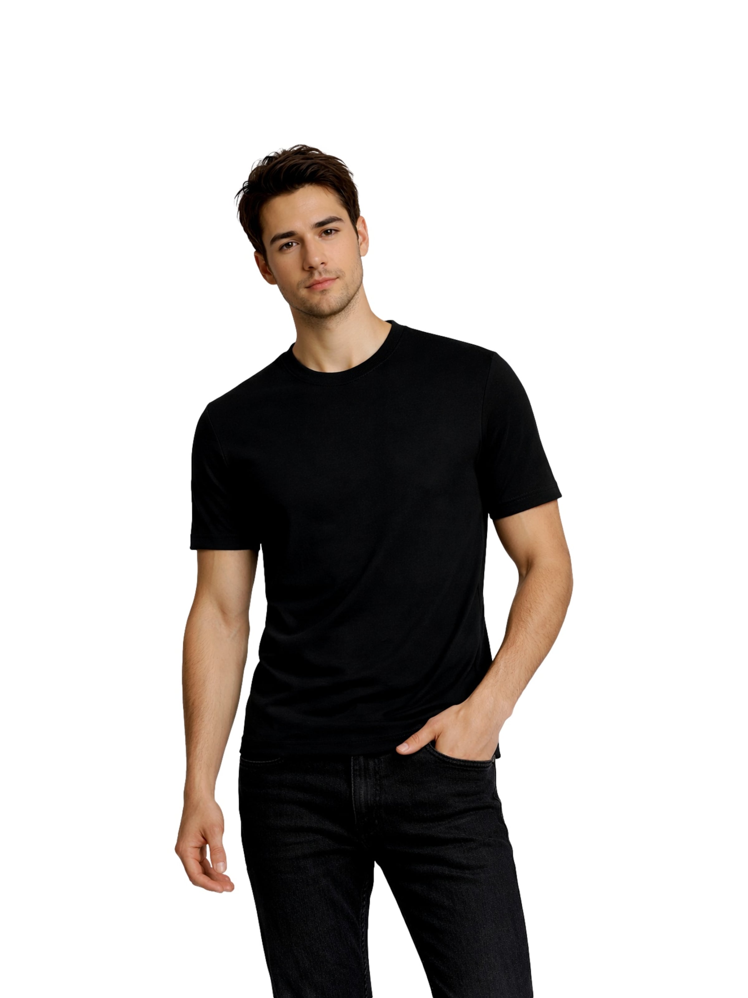 Ragman Shirt in Zwart: voorkant