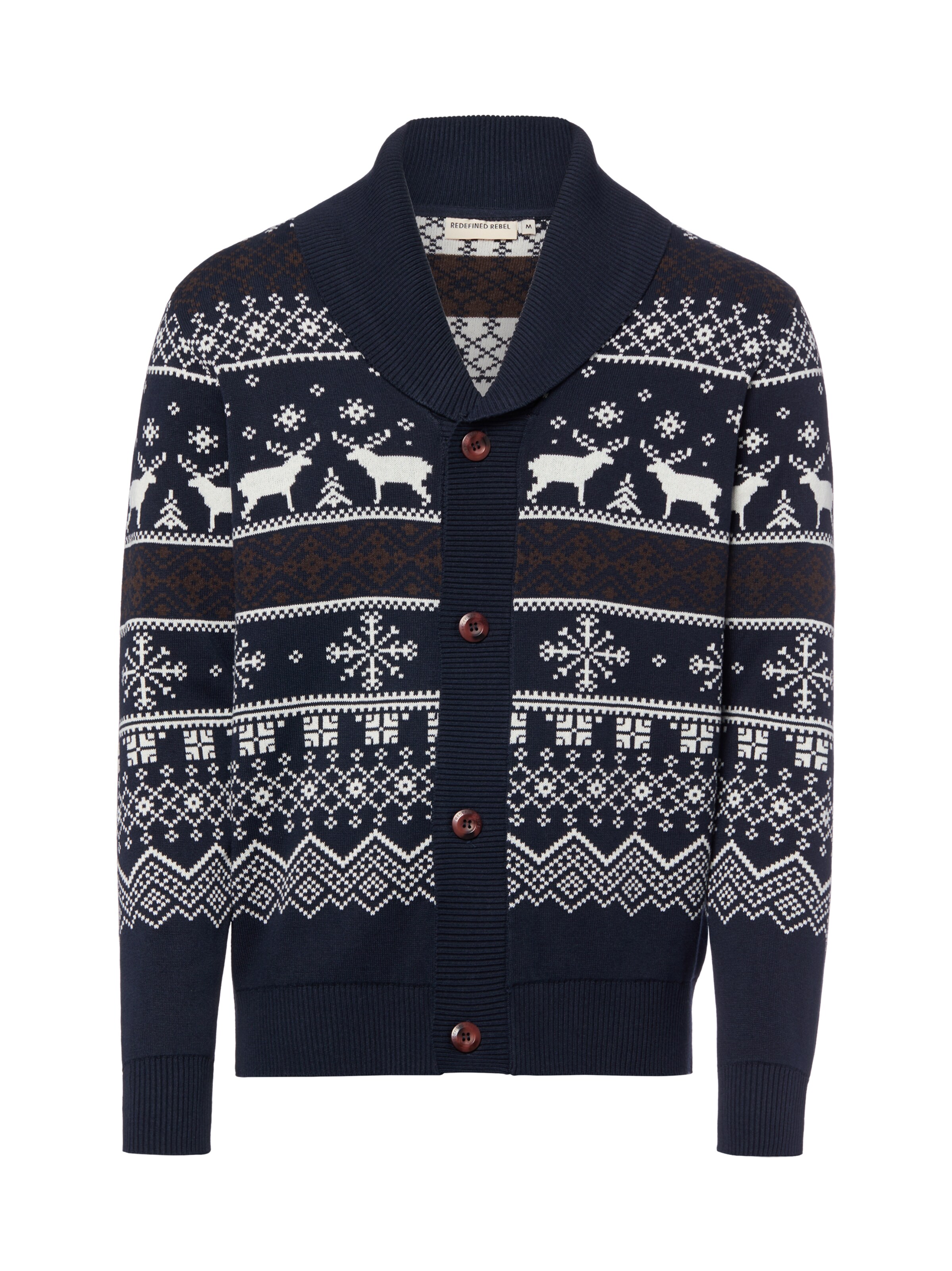 Redefined Rebel Gebreid vest 'Santa' in Blauw: voorkant