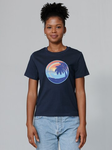 Watapparel Shirt ' Sunset Rainbow ' in Blau: Vorderseite