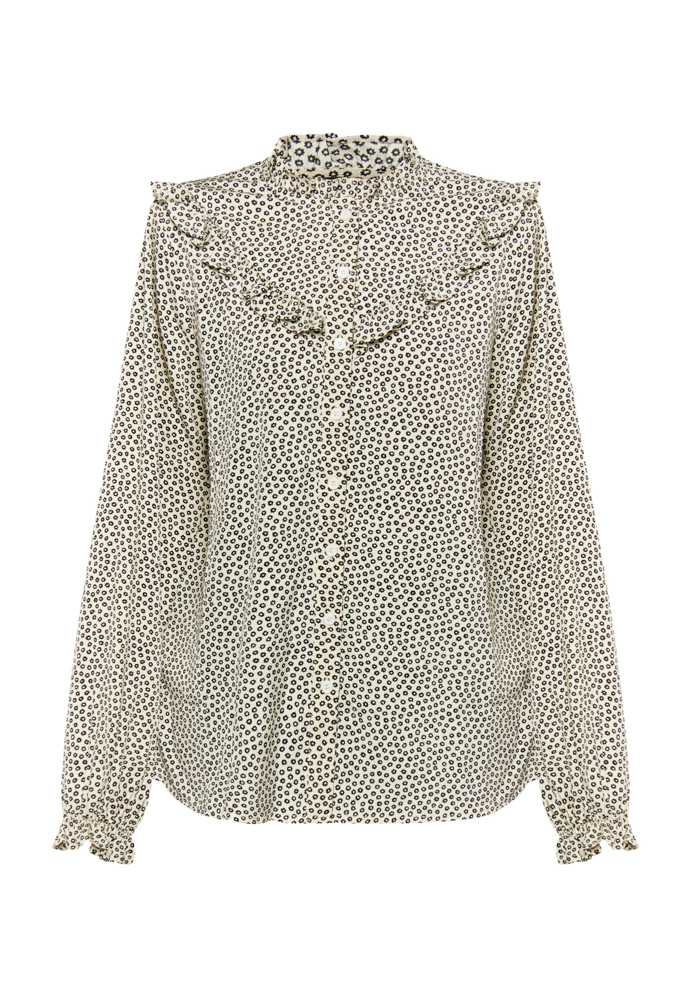 Bluză 'Imane' de la DreiMaster Vintage pe bej: față