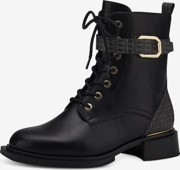 TAMARIS Lace-Up Ankle Boots in Black: front