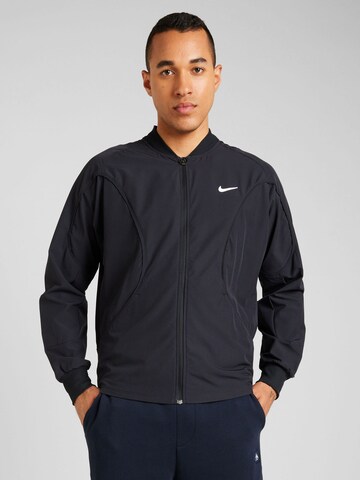 NIKE Sports sweat jacket in Black: front