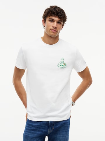 balta Tommy Jeans Marškinėliai