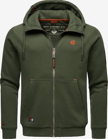 STONE HARBOUR - Sudadera con cremallera 'Jacobi Jamie' en verde: frente