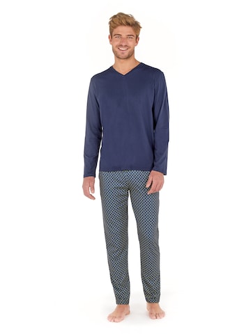 HOM Long Pajamas 'Eze' in Blue: front