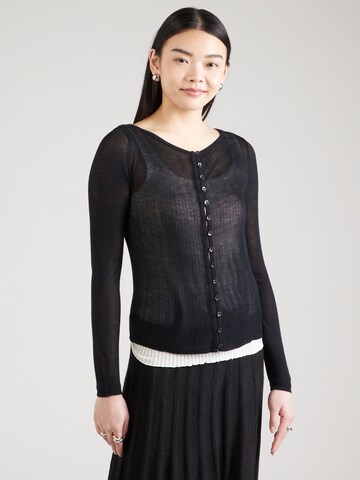Geacă tricotată de la Abercrombie & Fitch pe negru: față