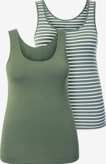 Ulla Popken Maillot de corps en M-L en olive / blanc, Vue avec produit