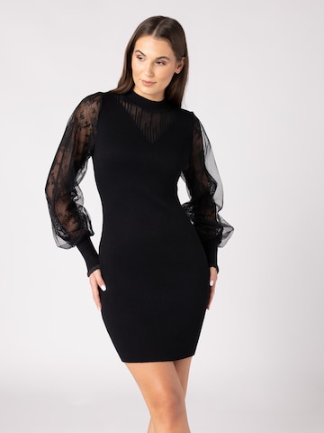 Robes en maille Quiosque en noir : devant