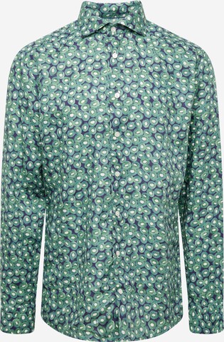 ETON Slim fit Overhemd in Groen: voorkant