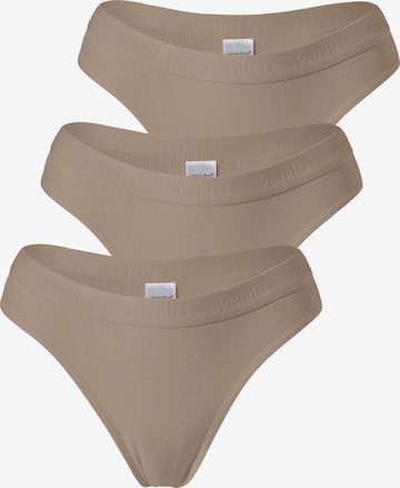 Yenita - Tanga ' Damen Tanga mit elastischem Logobund ' en beige: frente