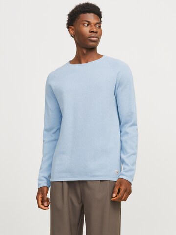 JACK & JONES Klasický střih Svetr 'JJEHill' – modrá: přední strana