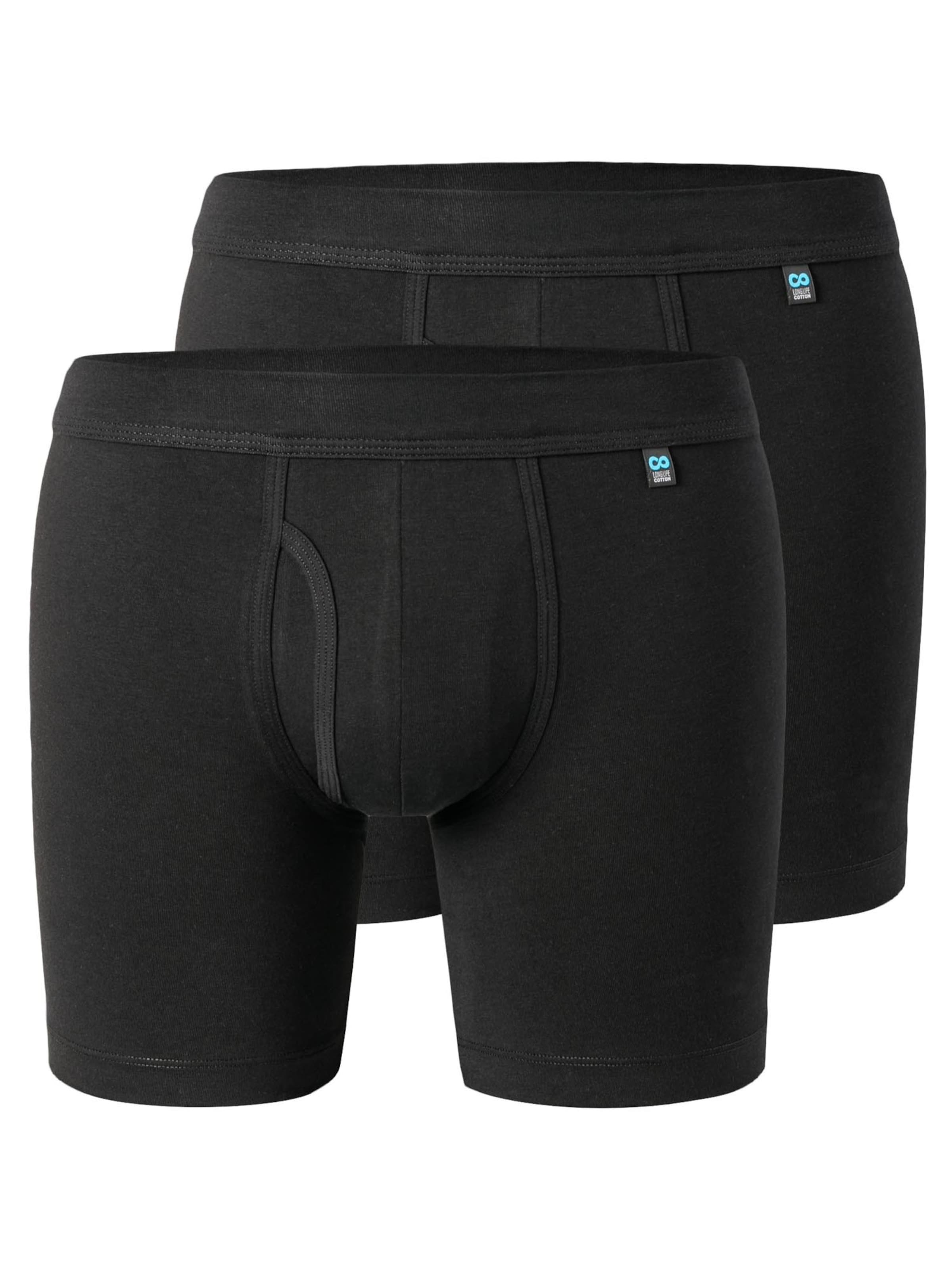 SCHIESSER Boxershorts 'Long Life Cotton' in Zwart: voorkant