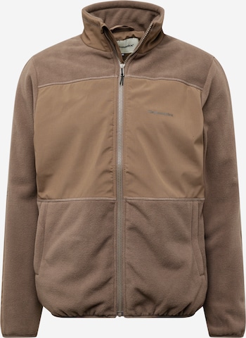 Cleptomanicx Fleece Jacket 'Deck' in Brown: front