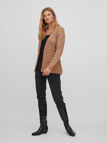 VILA Knit Cardigan 'ELLA' in Brown