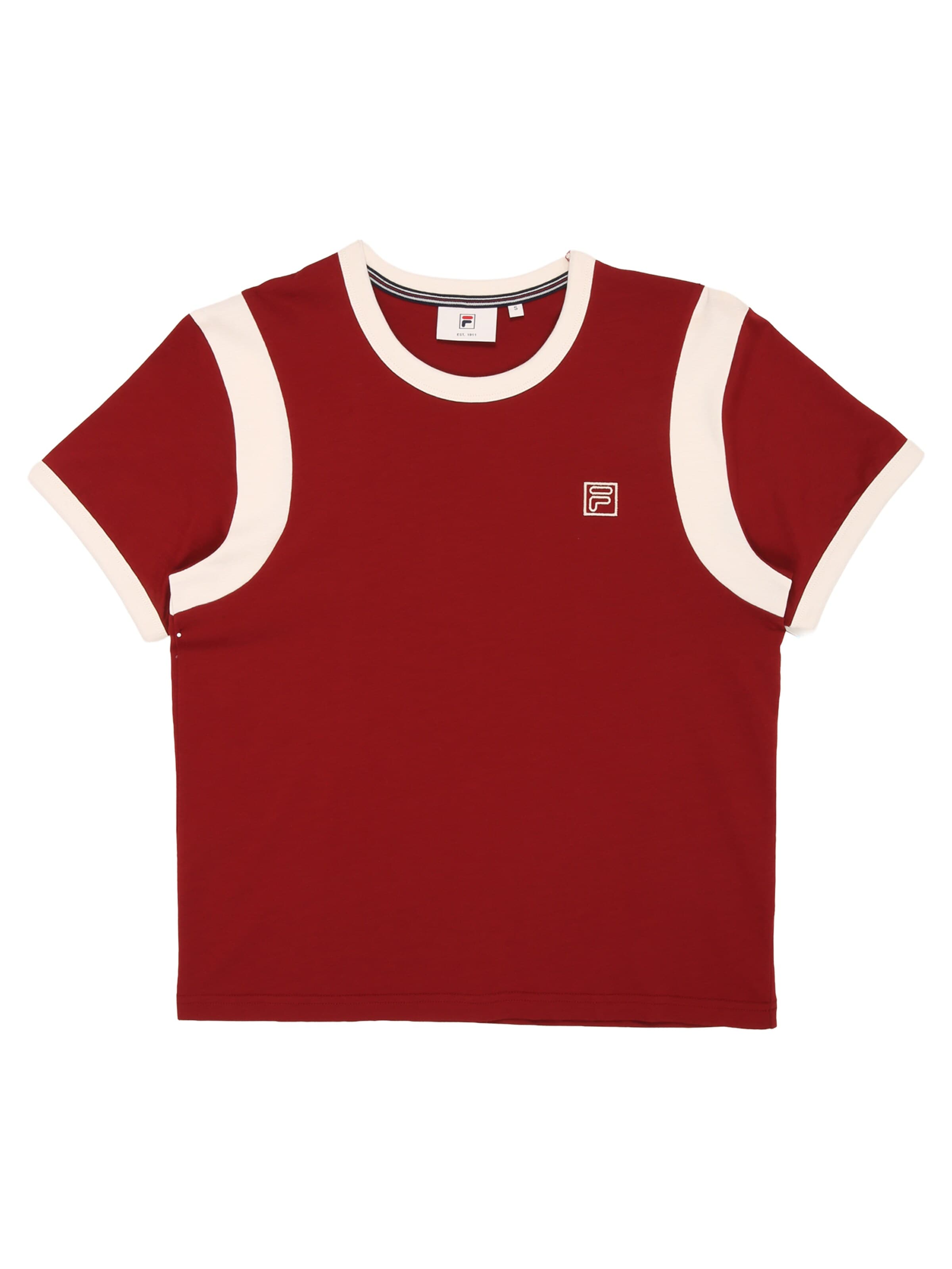 Maglietta 'FRAINA relaxed blocked logo t-shirt' di FILA in rosso