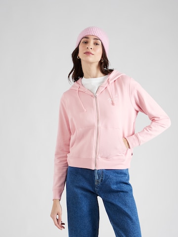 Tommy Jeans Tepláková bunda - ružová: predná strana