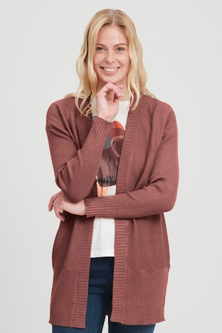 Fransa Knit Cardigan in Brown: front