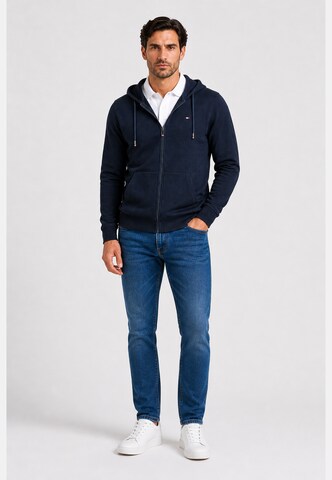 HECHTER PARIS Sweatvest 'ZIP JACKET' in Blauw