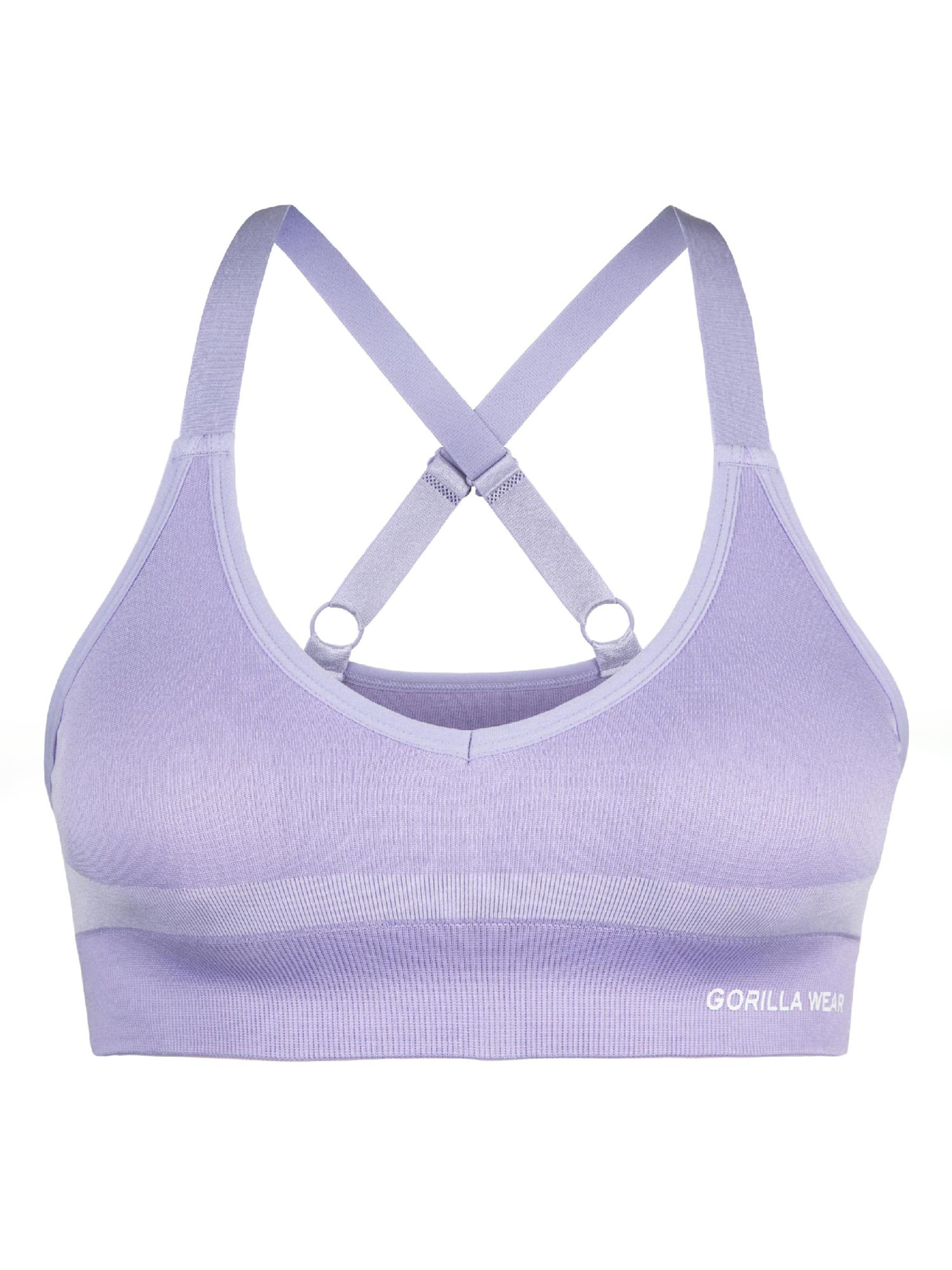 Reggiseno sportivo 'Selah' di Gorilla Wear in lilla: frontale