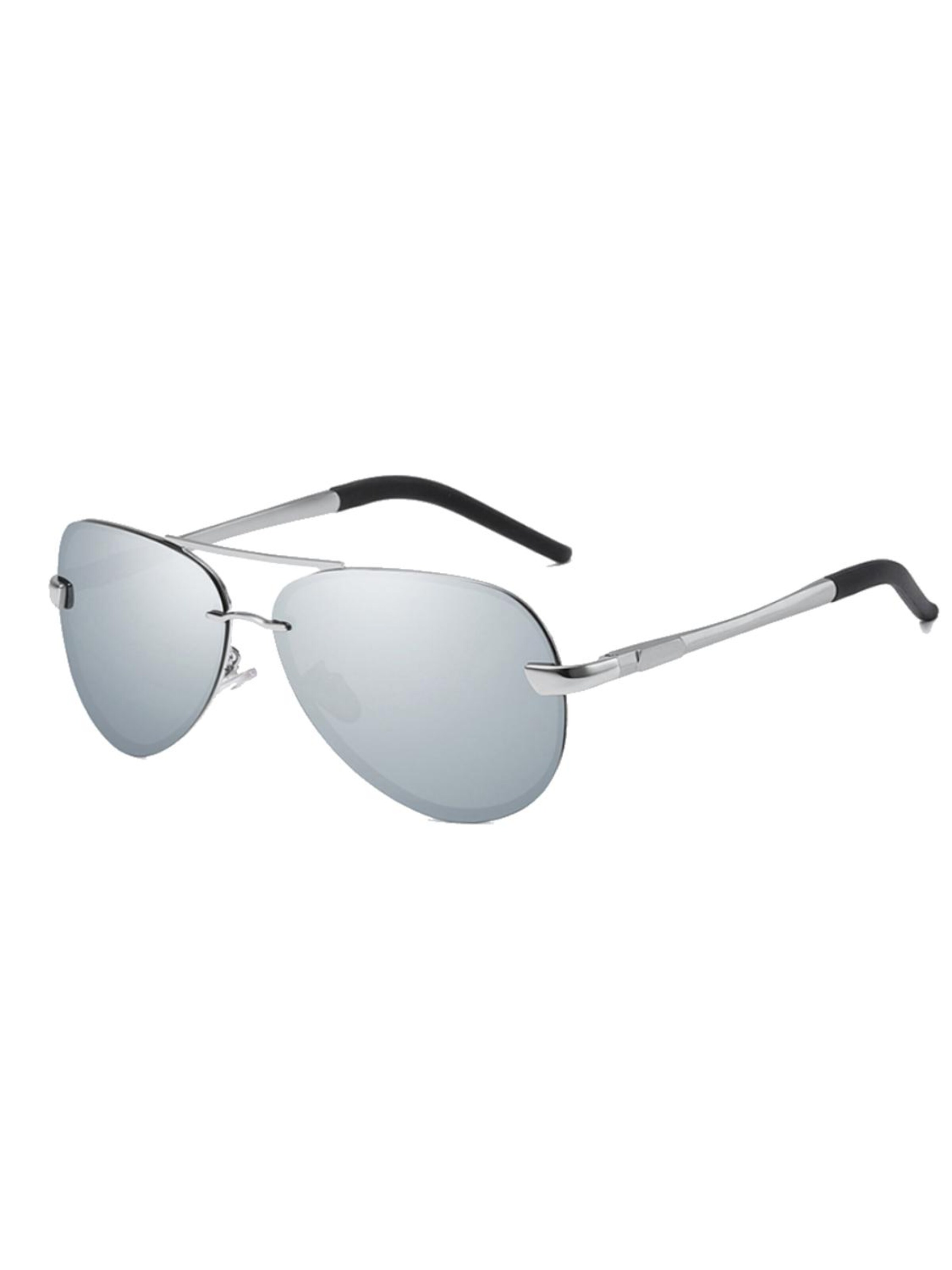 VEYREY Sunglasses 'VeyRey Polarisierte Brille Laudin schwarze Brille - Universal-' in Silver: front