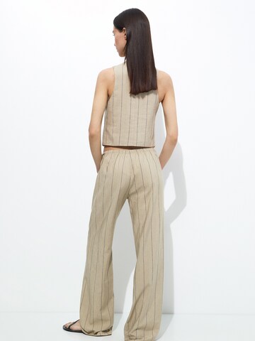 Wide Leg Pantalon Pull&Bear en beige
