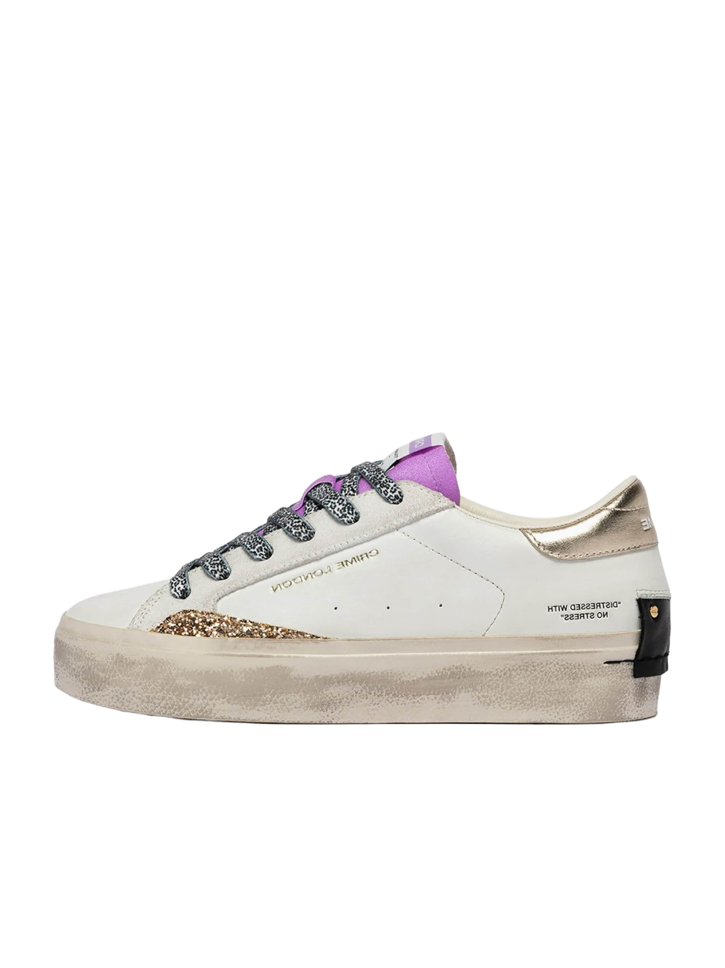 Sneaker bassa di Crime London in bianco: frontale