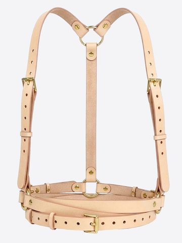 Haute Cuir Riem 'Double Belt Harness' in Beige: voorkant