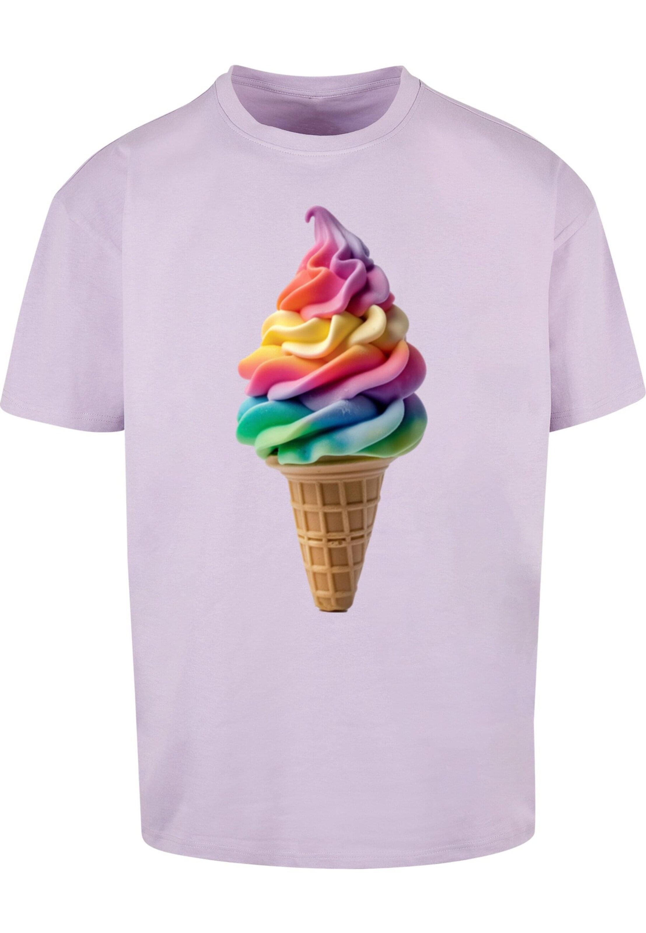 Merchcode T-Shirt 'Pride Scoops' in Lila: Vorderseite