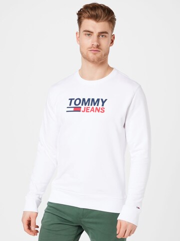 Tommy Jeans Mikina - biela: predná strana