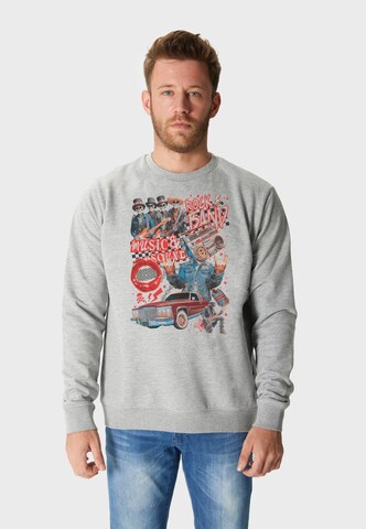 Oldskull Sweatshirt 'Xtreme Retro Rock Skull Graphic' in Grijs: voorkant