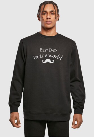 Merchcode Sweatshirt 'Fathers Day - Best dad in the world 2' in Schwarz: predná strana