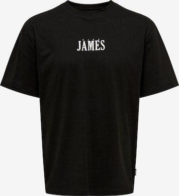 Only & Sons - Camiseta 'CELEBRITY' en negro: frente