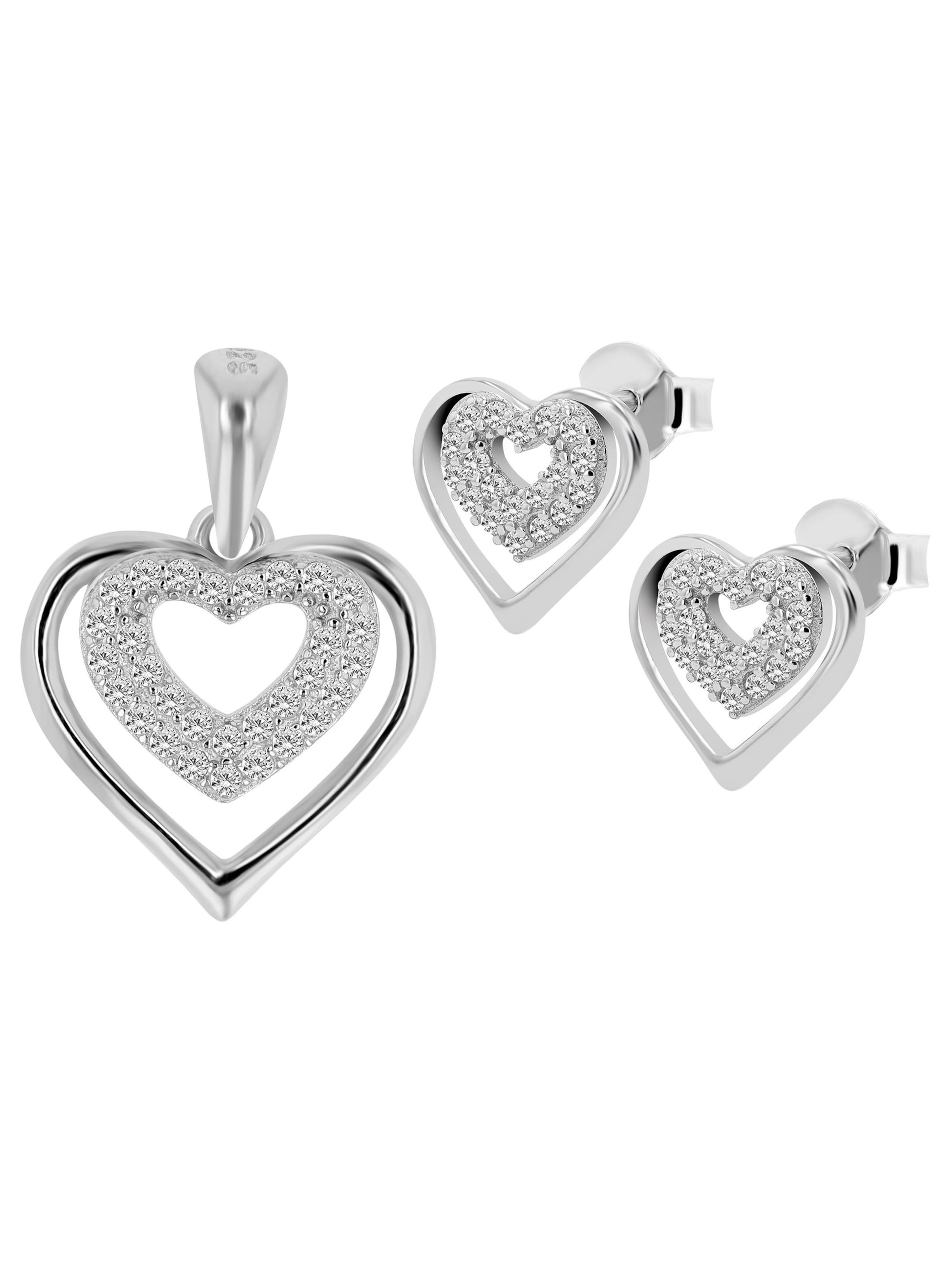 Akzent Schmuckset 'Edelstahl silber'‌‌‌‌‌‌‌‌‌ in Silber: Vorderseite