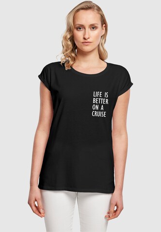 Merchcode Shirt 'Life Is Better' in Black: front