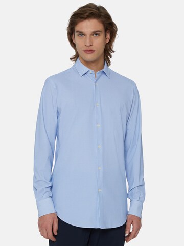 Coupe regular Chemise Boggi Milano en bleu : devant