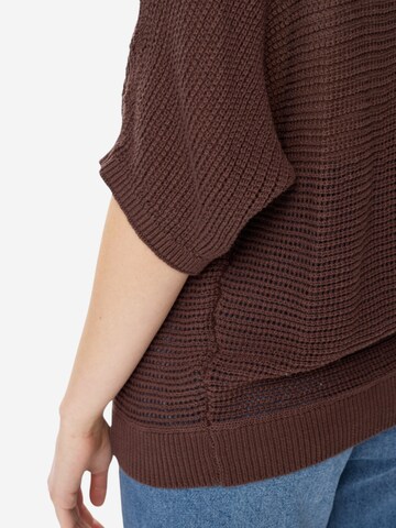 NÜMPH Strickpullover mit Halbarm 'NUERIKKA PULLOVER ' in Braun