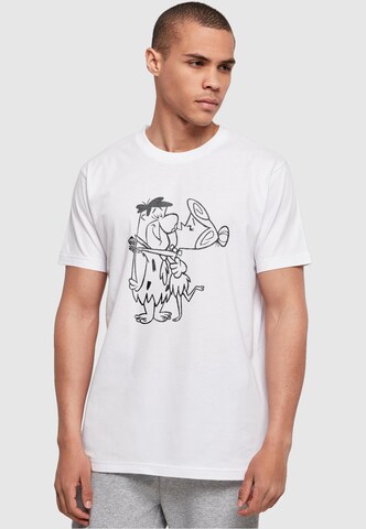 ABSOLUTE CULT T-Shirt 'The Flintstones - Fred And Wilma Kiss' in Weiß: Vorderseite