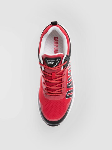 CAMP DAVID Logo-Sneaker im Jacquard-Design in Rot