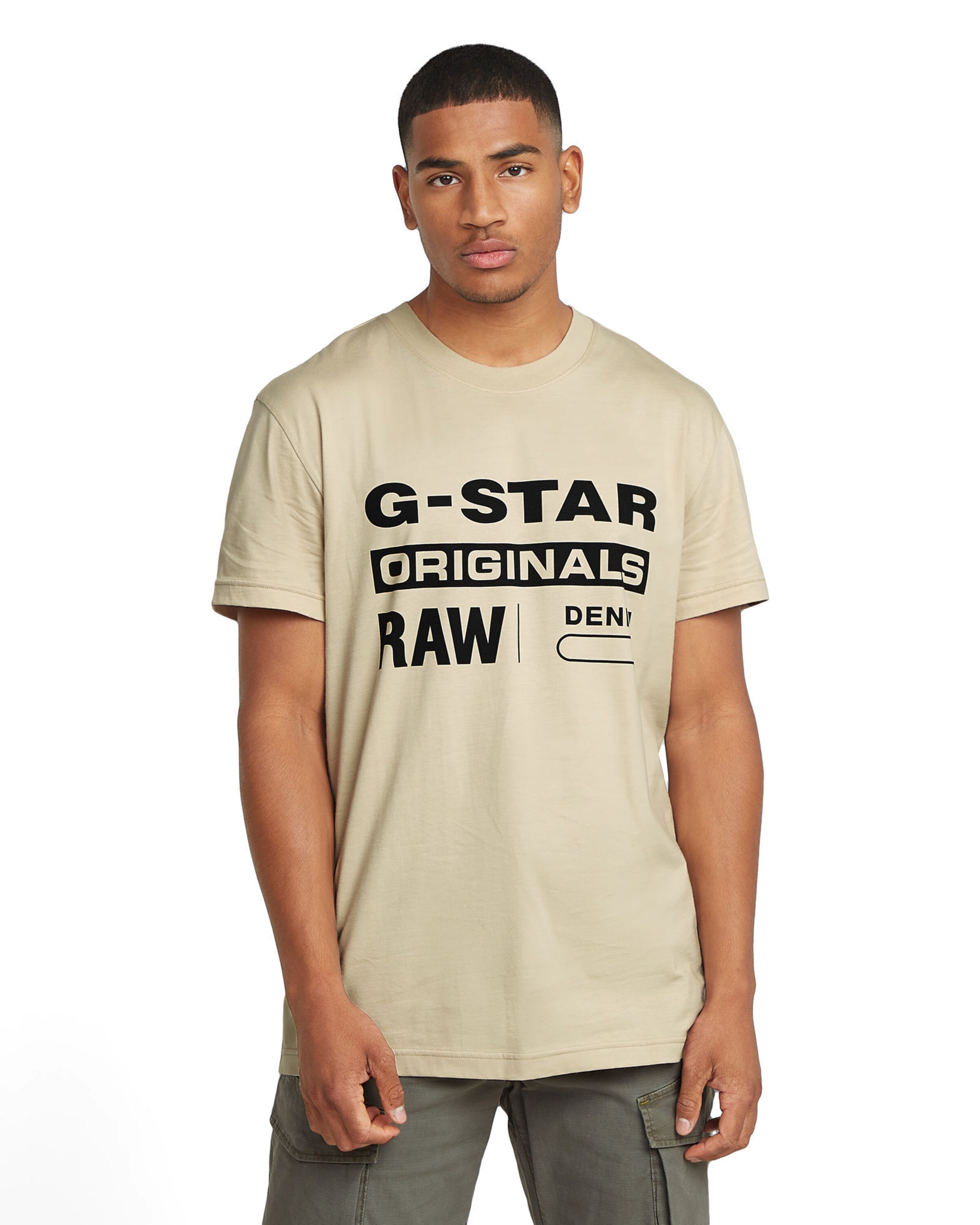 G-STAR Shirt 'Originals' in Beige: voorkant