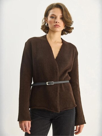 Bianco Lucci Gebreid vest in Bruin