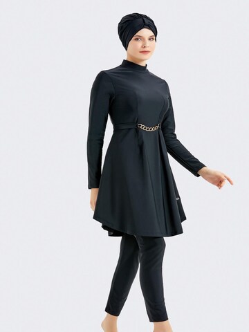 C&City Hijab Badeanzug in Schwarz: Vorderseite