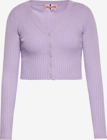 Cardigan swirly en violet : devant