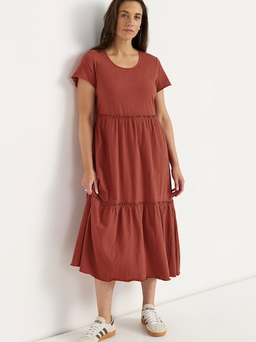 Cellbes of Sweden Kleid aus zerknittertem Baumwolljersey in Rot