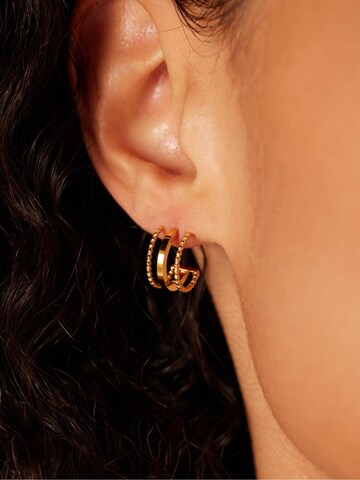 Lucardi Earrings 'Moderner Look' in Gold: front